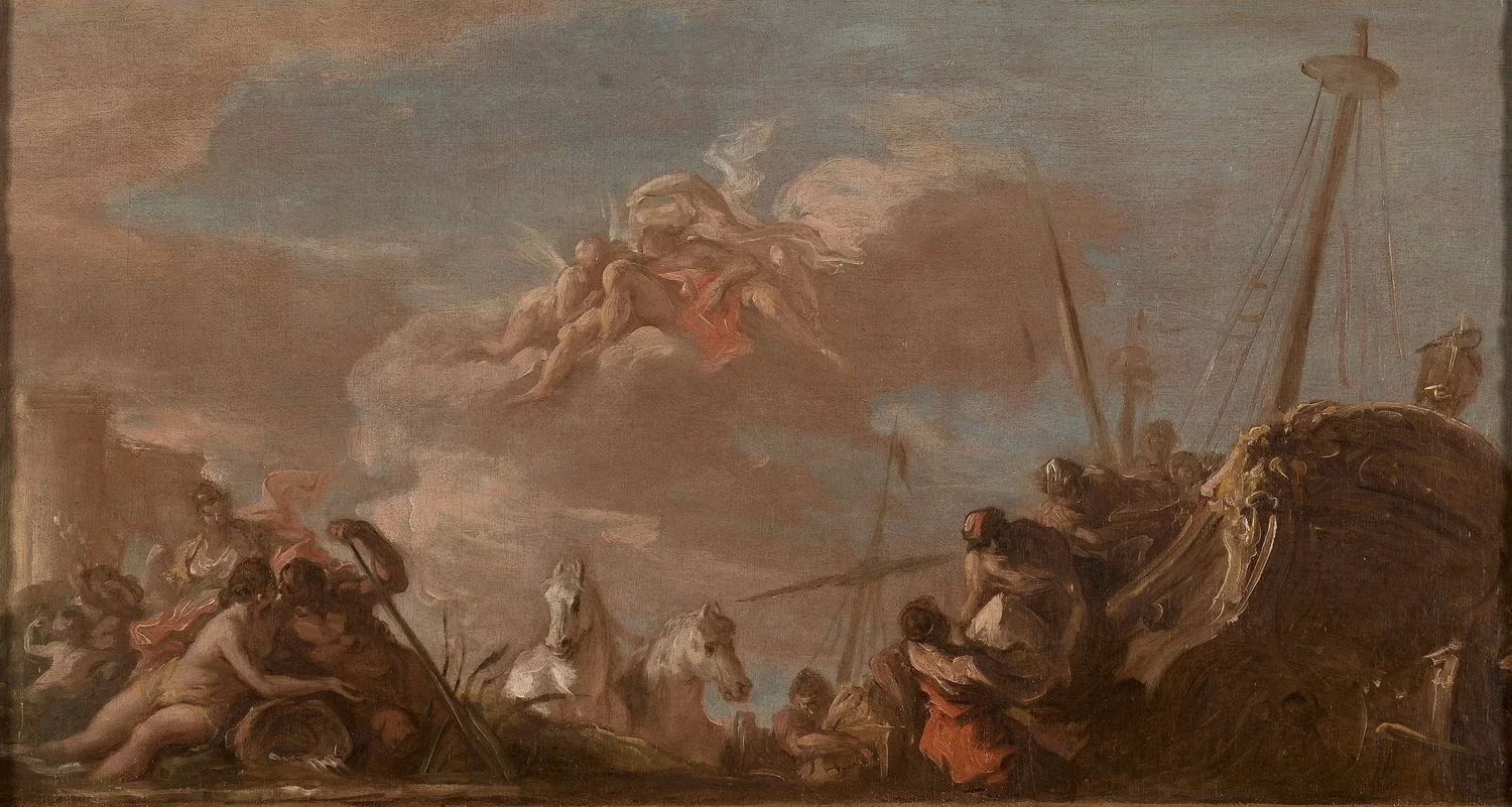 Lo scarico delle merci lungo la Senna. Bozzetto per la Banca Reale - Musée des Beaux, Arts de la ville de Paris